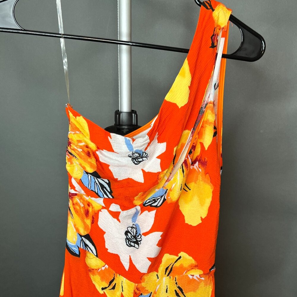 Orange Floral Jumpsuit